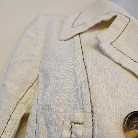 Bandolino White Blazer Jacket Size 8 Women's Button Front Boho Western - Picture 4 of 10